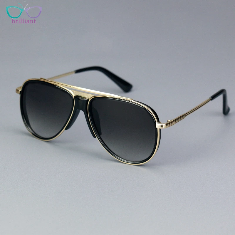 Pilot's Large Frame Men Sunglasses Metal Eyeframe Trendy Toad Eyeglass UV Resistant Outdoor Travel Driving High End Sun Glasses