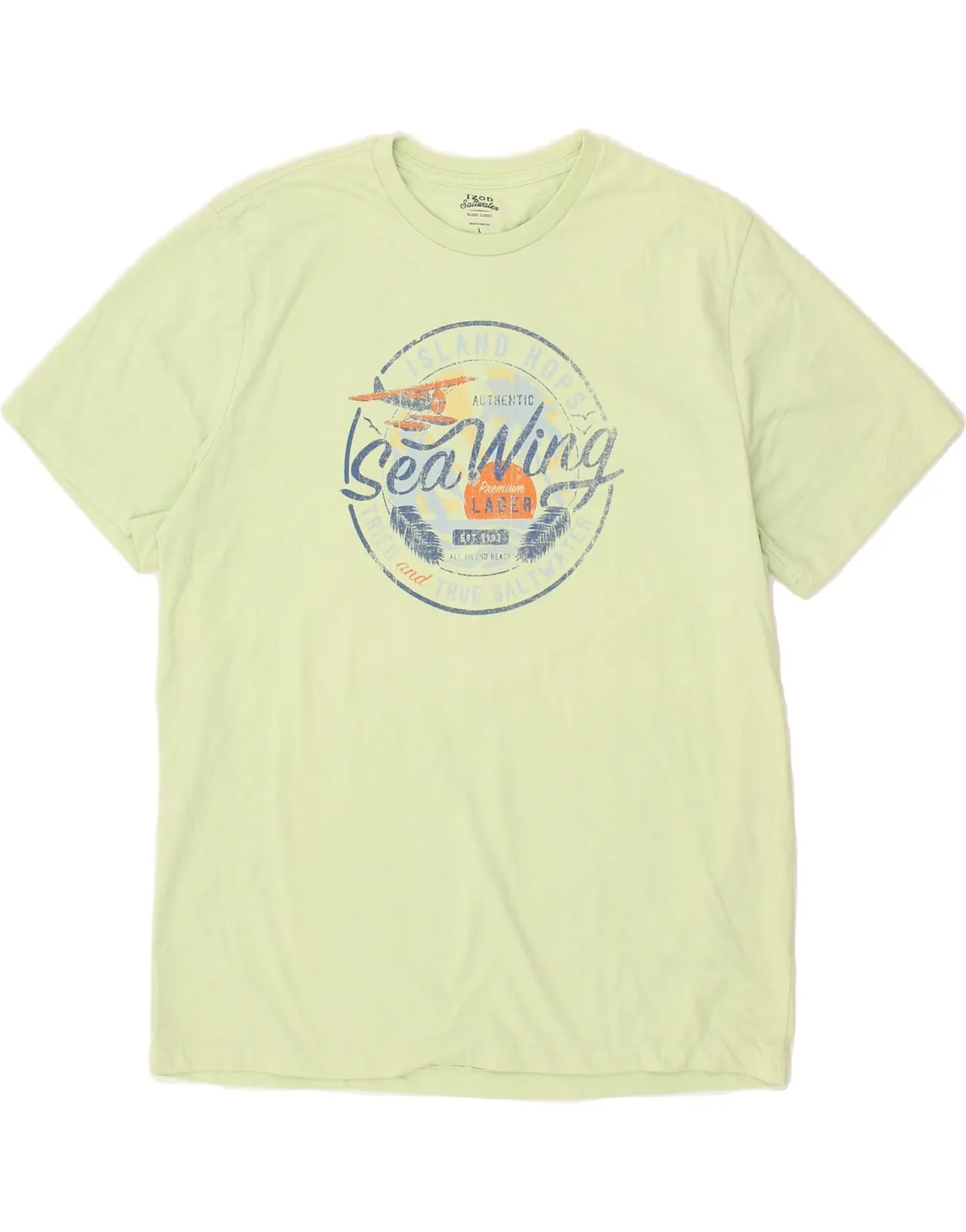 IZOD Camiseta gráfica de ajuste relajado con agua salada para hombre Top grande de algodón verde CN14
