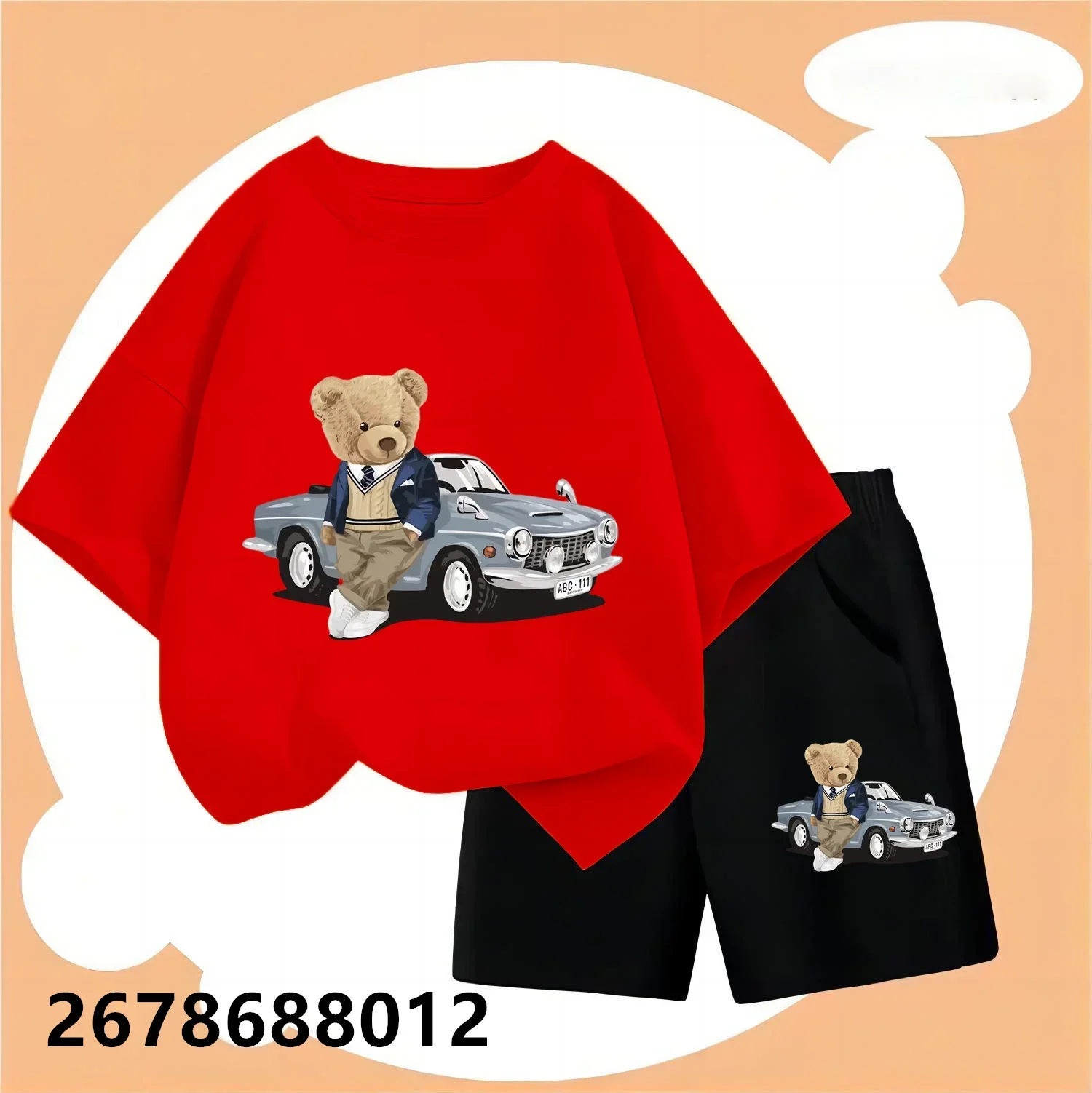 Summer Baby Girls Clothes Children Boy Cartoon Bears T-Shirts And Shorts 2pcs Set Kid Letter Print Top Bottom Outfits Tracksuits