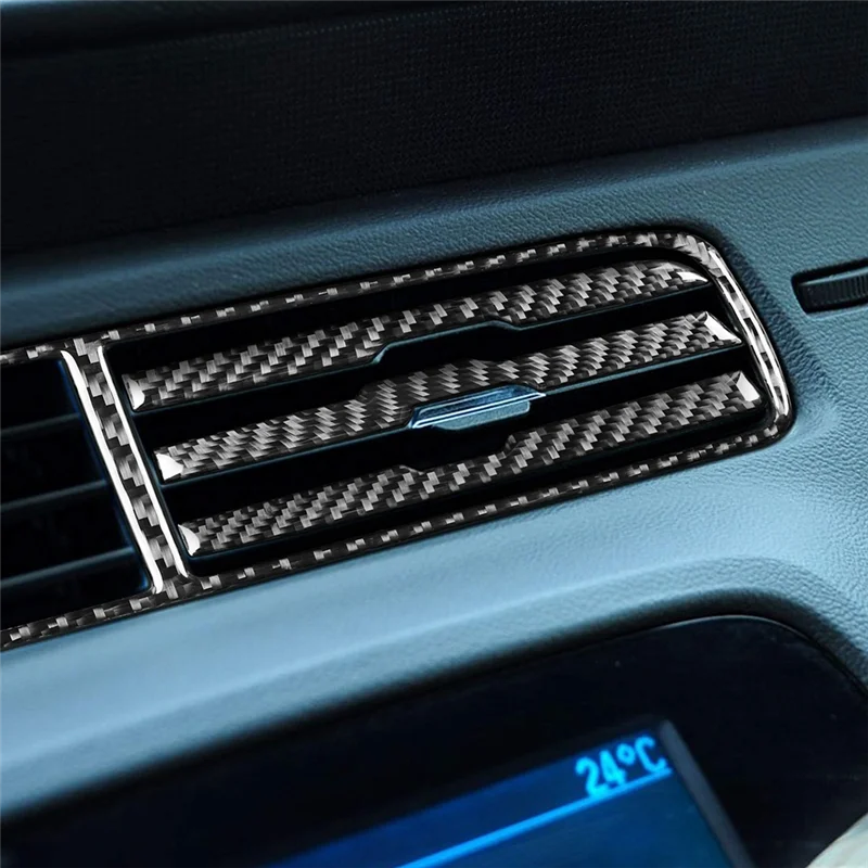 

L37A-Carbon Fiber For Camaro 2010-2015 Center Console Air Vent Outlet Cover Trim Interior Accessories LHD