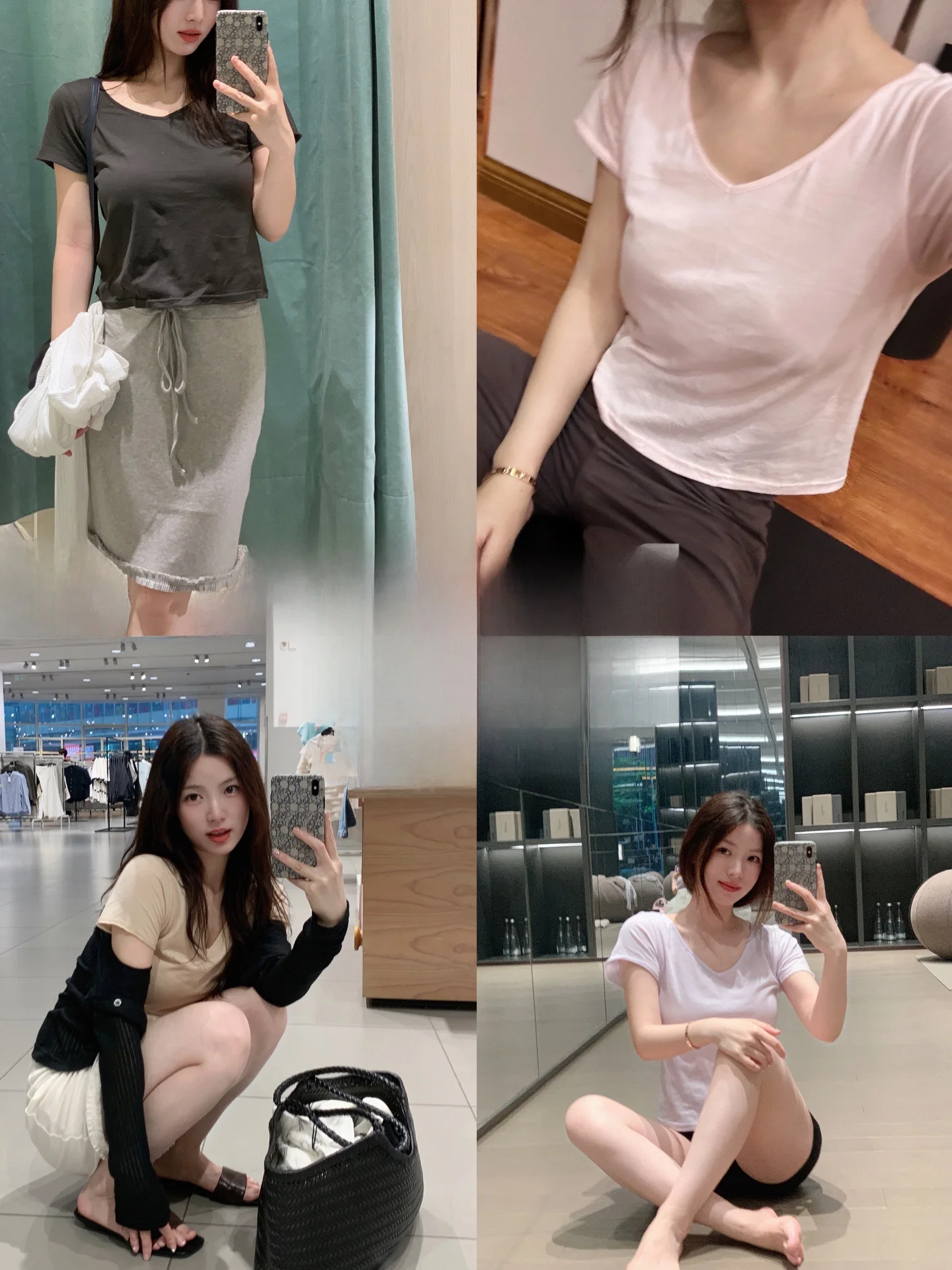

Футболка с V-образным вырезом Slim Fit из тонкого хлопка класса А, длиной до плеч, удобная для повседневной носки, 5 цветов, свободный крой, женская, летняя, хлопковая.