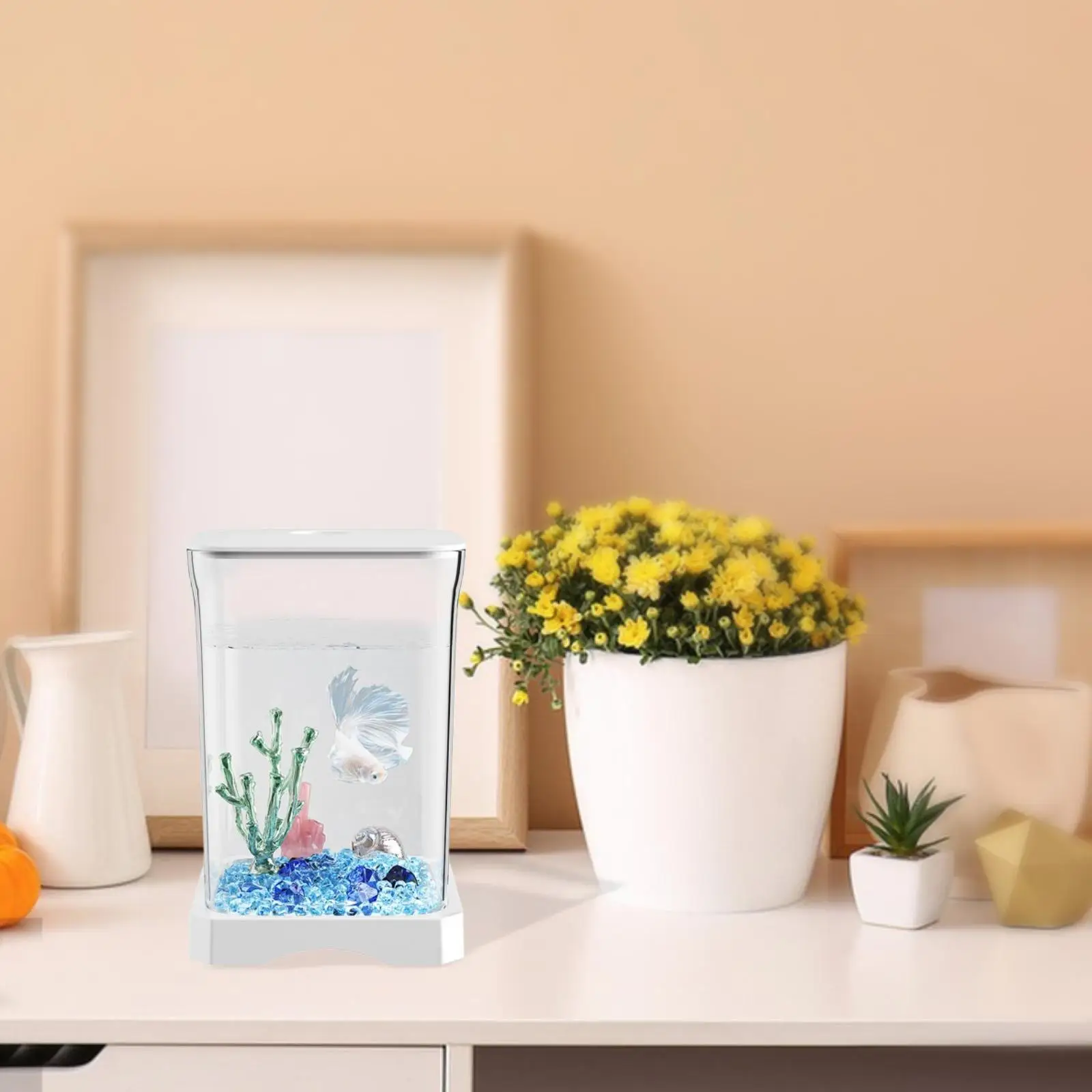 Multi-function Clear Acrylic Reptile Fish Tank Terrarium Small Fish Tank for Living Room Turtle