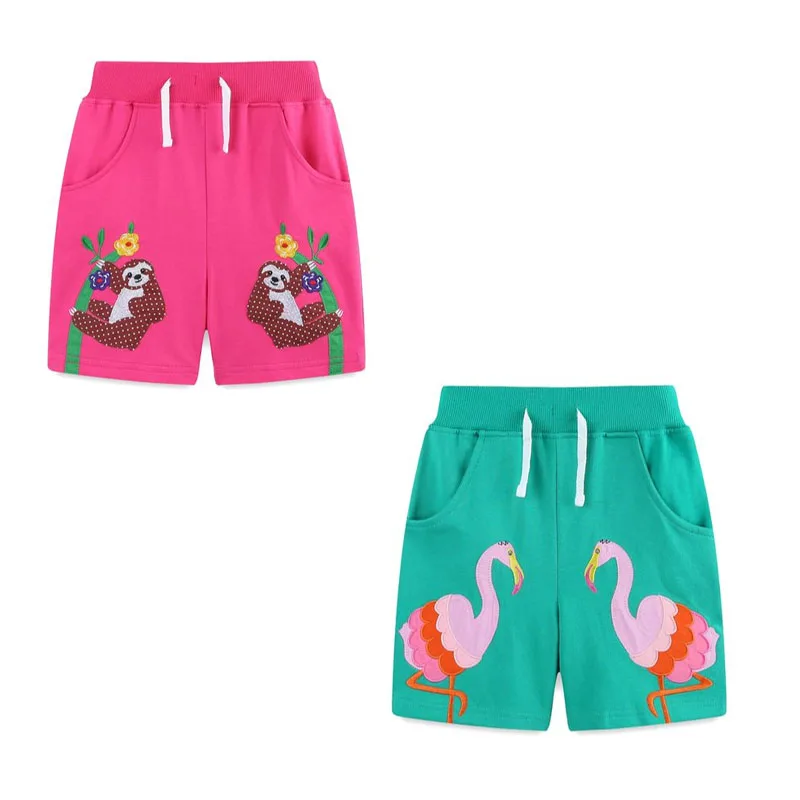 

Jumping Meters 2-7T Flamingo Applique Summer Shorts For Boys Girls Baby Drawstring Toddler Short Pants Fashion Kid Clothes