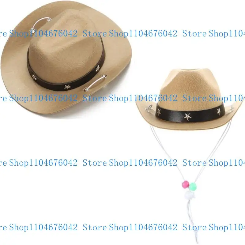 5ASD PET COSTUME BIRDY PROPS COWBOY HAT BANDANAS تعديل الكلاب رعاة البقر قبعة