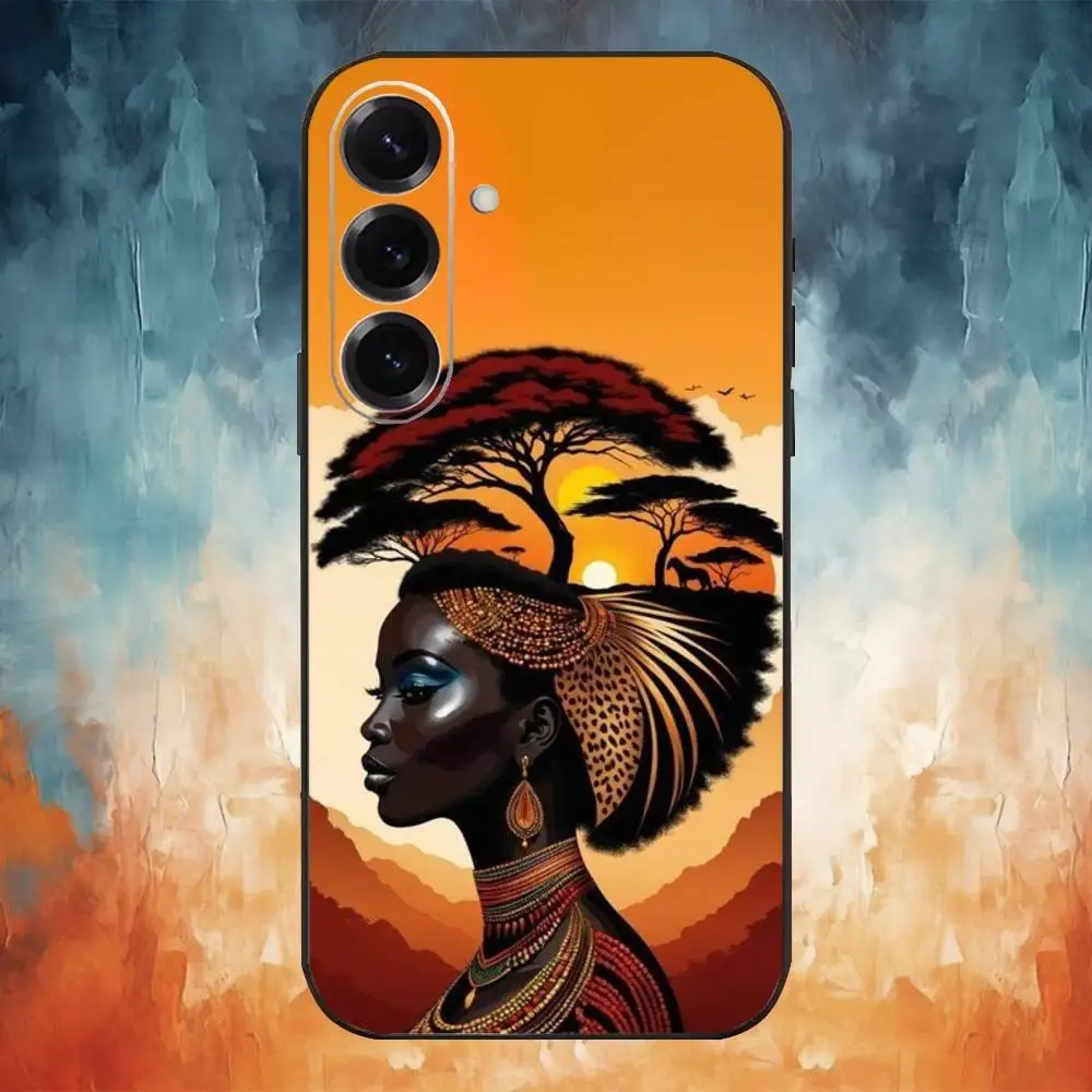 Afrikaanse kunst telefoonhoesje voor Samsung Galaxy A73,A72,A71,A70,A53,A52,A51,anderen zachte zwarte schaal