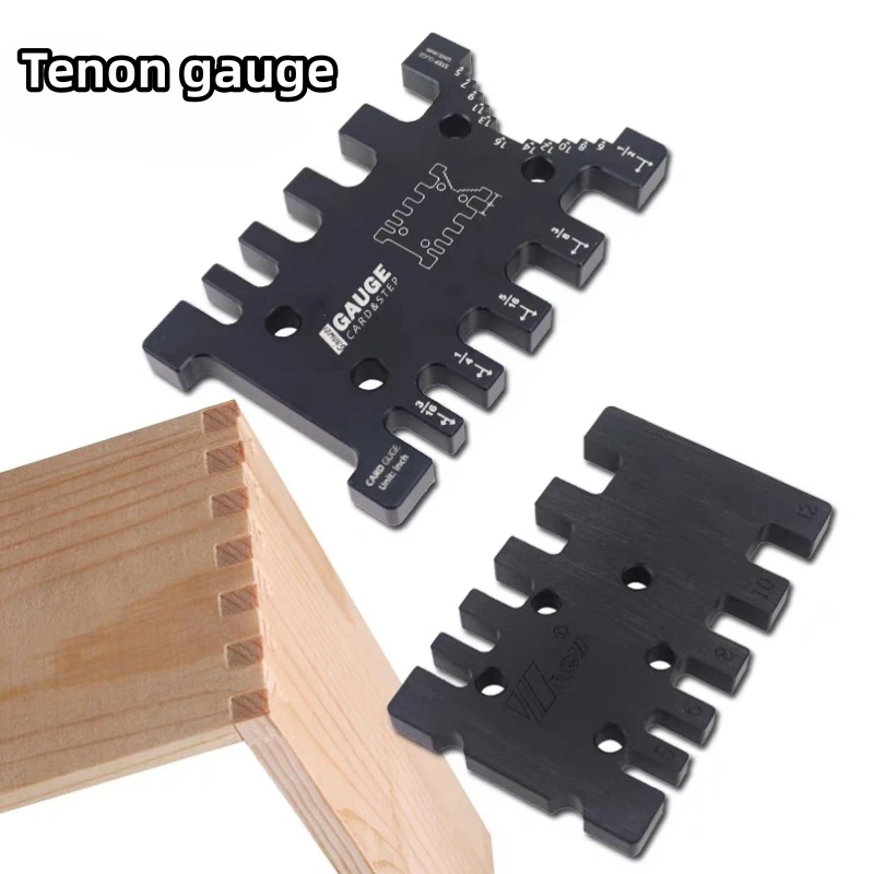Woodworking Tenon Caliper Gauge Saw Ruler Gauge, Wood Measuring Tools High Precision Metric Imperial Saw Table Machine Tool