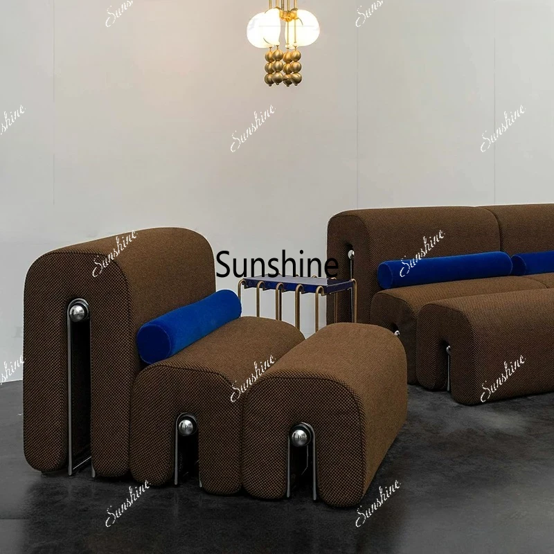 

Modern simple stainless steel module sofa small apartment home