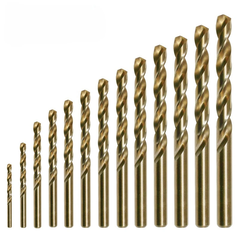 

Cobalt Step Twist Drill Bit, M35 High Speed Steel Straight Shank Drill for Metal Stainless Steel Iron (1.5-6.5mm-13PCS)