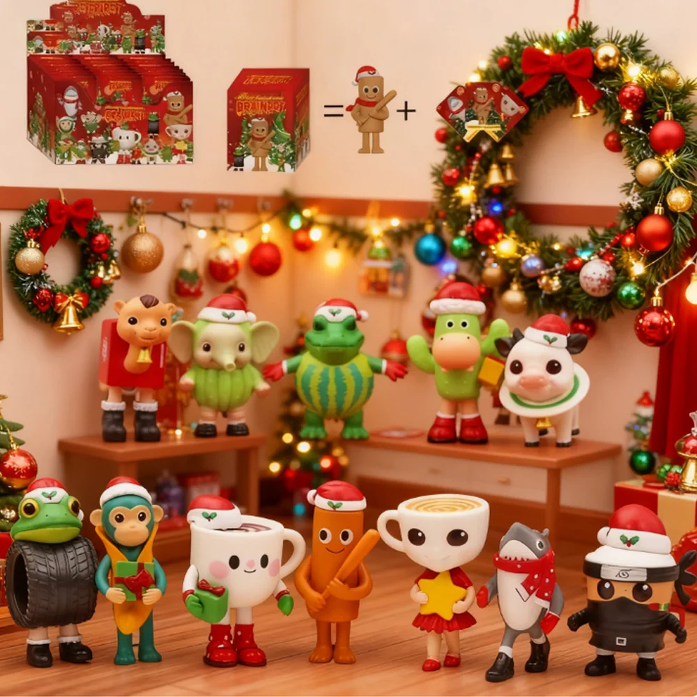 

Лидер продаж 2024, рождественская милая акула, верблюжья чашка, куклы, мультяшная модель животного, слепая коробка, игрушки для детей, подарок, коллекционные украшения