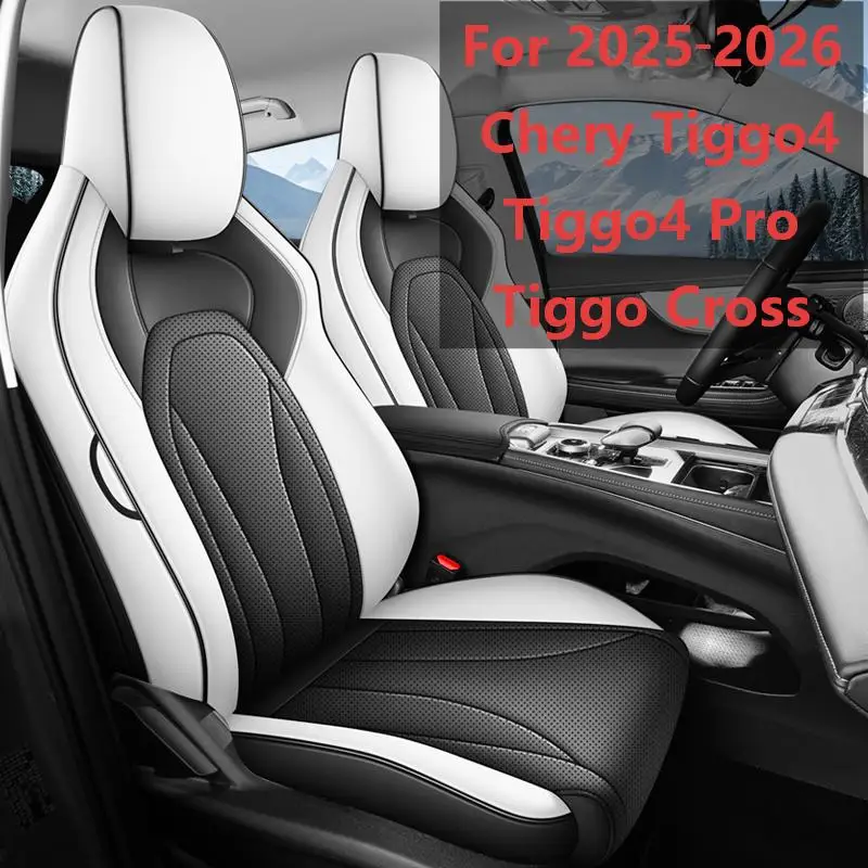 Custom Fit 5‑Seat Faux Leather Car Seat Covers, Full Wrap Cushion Protector for 2025‑2026 Chery Tiggo4 Tiggo4 Pro Tiggo Cross