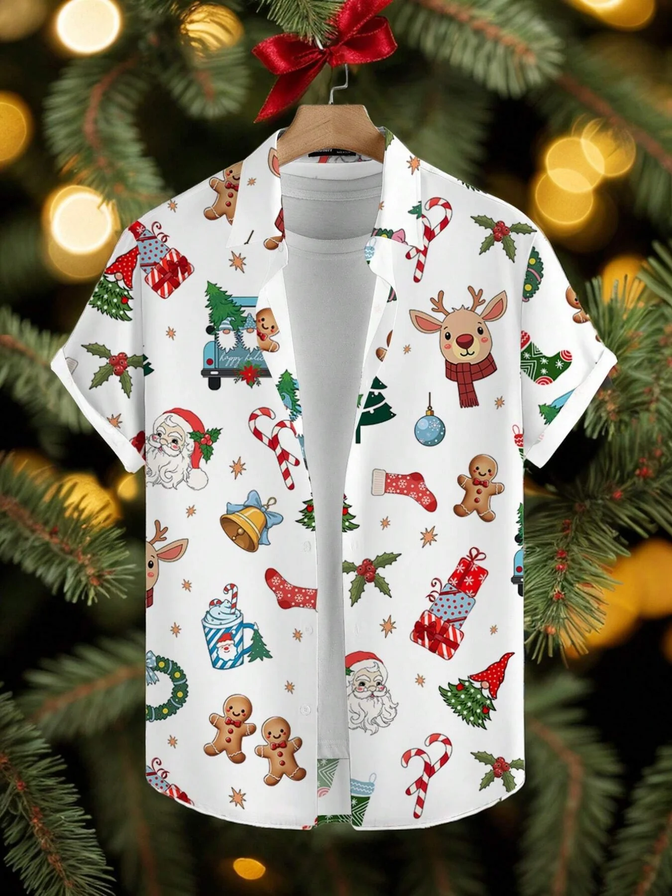 عيد الميلاد طباعة قميص هاواي صيفي فتاة الأطفال ملابس الصيف ملابس الصبي ترتيب الأسرة طوق قميص قصير الأكمام الاطفال الملابس قمم