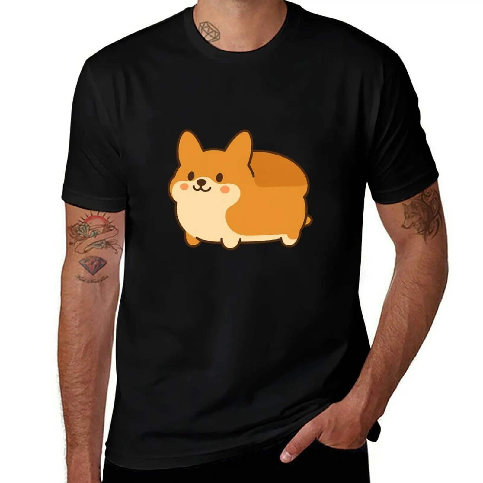 

Corgi Loaf – Chubby Bread-Shaped Dog Sticker T-Shirt boys animal print tees men graphic t shirts