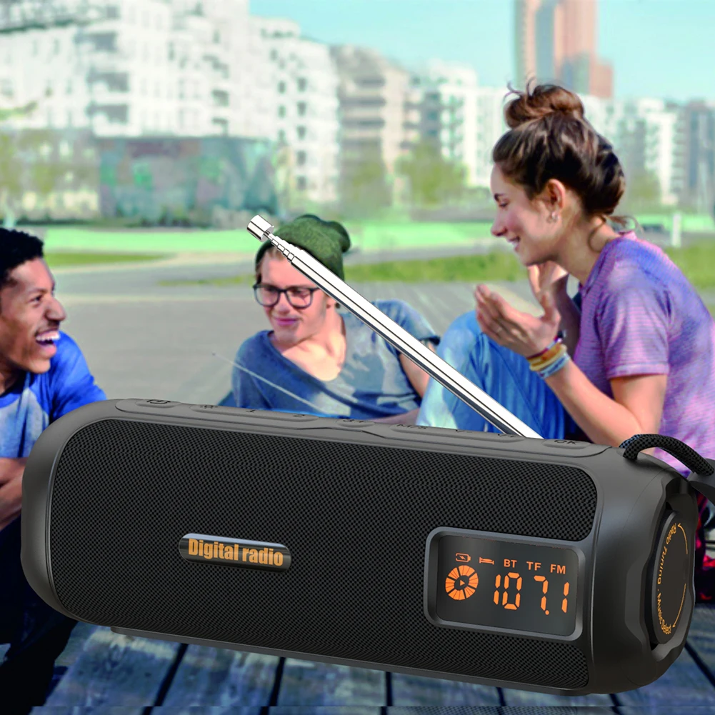 

Беспроводная Bluetooth-колонка с портативным AM/FM-радио и функцией подзарядки для использования в помещении и на улице