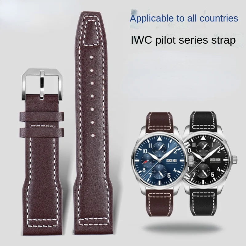 For Iwc Pilots Little Prince Watch Iw327004/iw377714 Mark16/17/18 Portuguese Leather Strap  20 21mm Men Watchband Belt Bracelet