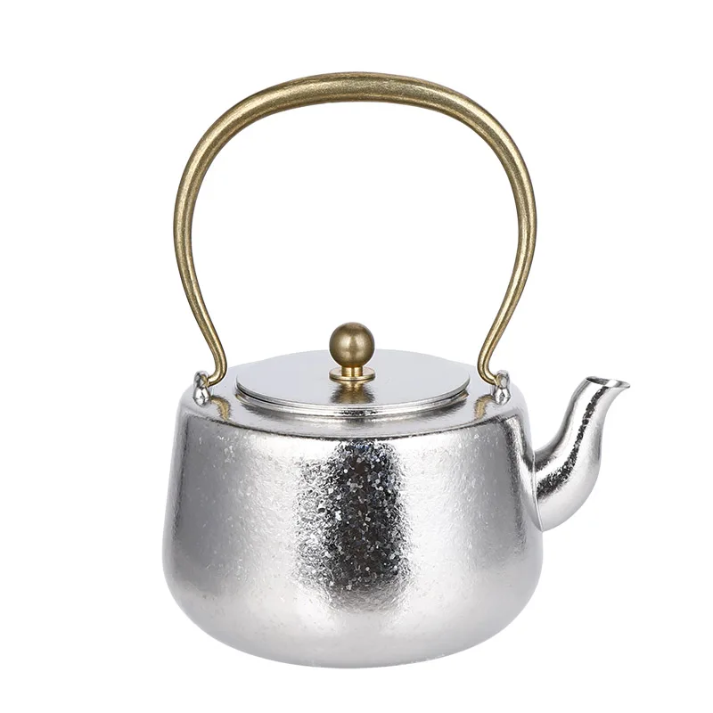 Whistling Stovetop Tea Kettle Food Grade Titanium Hot Water Fast to Boil Cool Touch Folding crystalline teapot