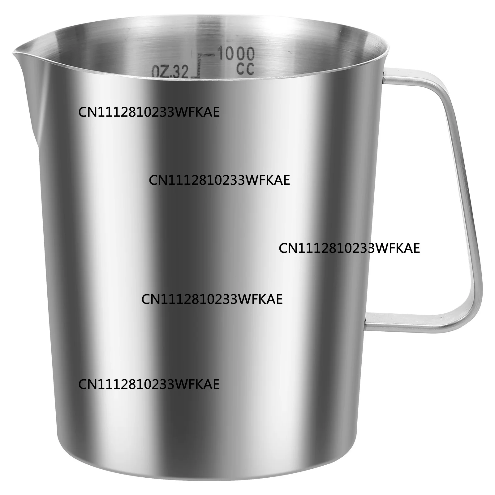 500/1000ML Stainless Steel Milk Frothing Jug With Handle Rust Proof Large Mouth Metal Graduated Beaker With Clear Marking