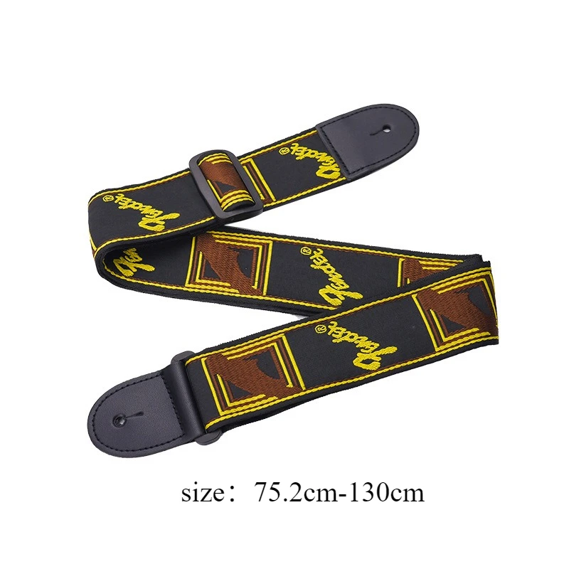 Guitar Strap 40/41 Inch Artistic Color Matching Diagonal Span Adjustable Electric Fender Back Portable Wood Musical Instruments