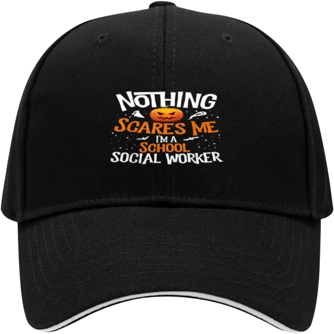You Can't Scare Me I'm a School Social Worker Halloween Lightweight Soft Cotton Cap Funny Breathable