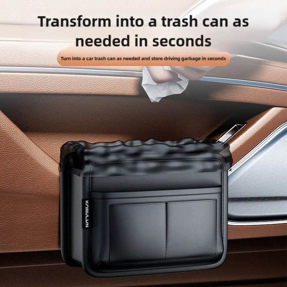 

High Quality PU Leather Car Door Storage Box Multifunctional Portable Seat Back Hanging Organizer Phone Storage Bag Universal