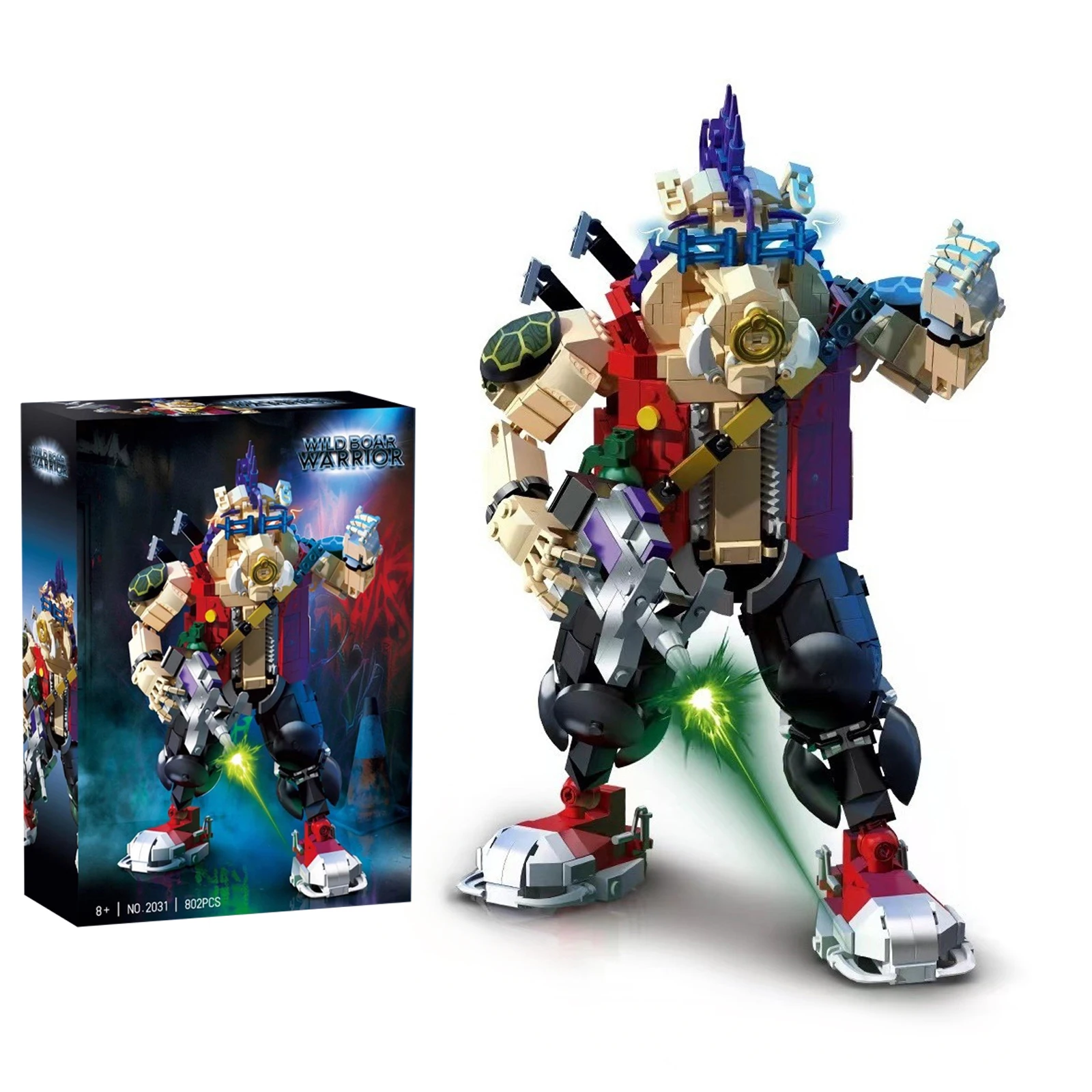 DK2031 Wild Boar Warrior Model with Gun Accessories Building Blocks Animated Figure Model Ornaments Toys Holiday Gifts 802PCS