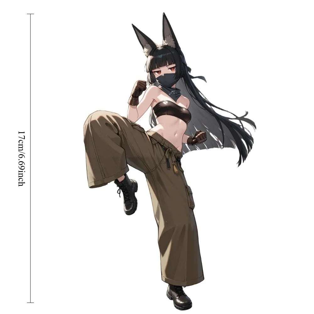 Anime Girl Hoshimi Miyabi Zenless Zone Zero 17cm Waterproof Vinyl Car Sticker Fox Ears Decal for Motorcycle Helmet Laptop JDM