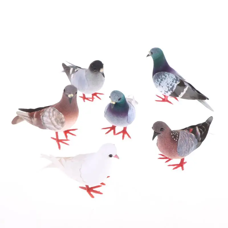 1Pcs Artificial Birds Simulation Grey Pigeon Dove Model Imitation Animal Party Wedding Supply Photography Props Home Decoration