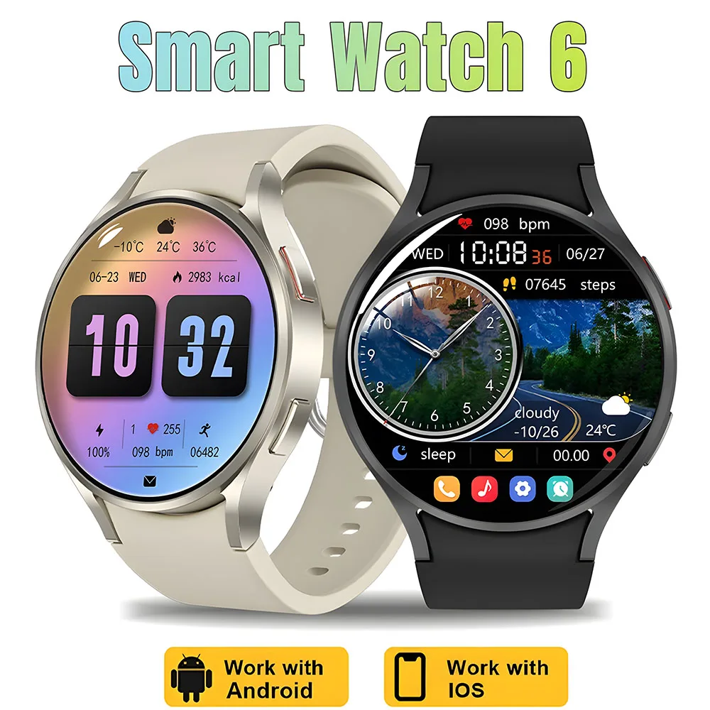 2024 New Original Watch 6 Men Smart Watch NFC Voice Call AMOLED HD Screen Sports Watch Women GPS Tracker smart watch for Samsung