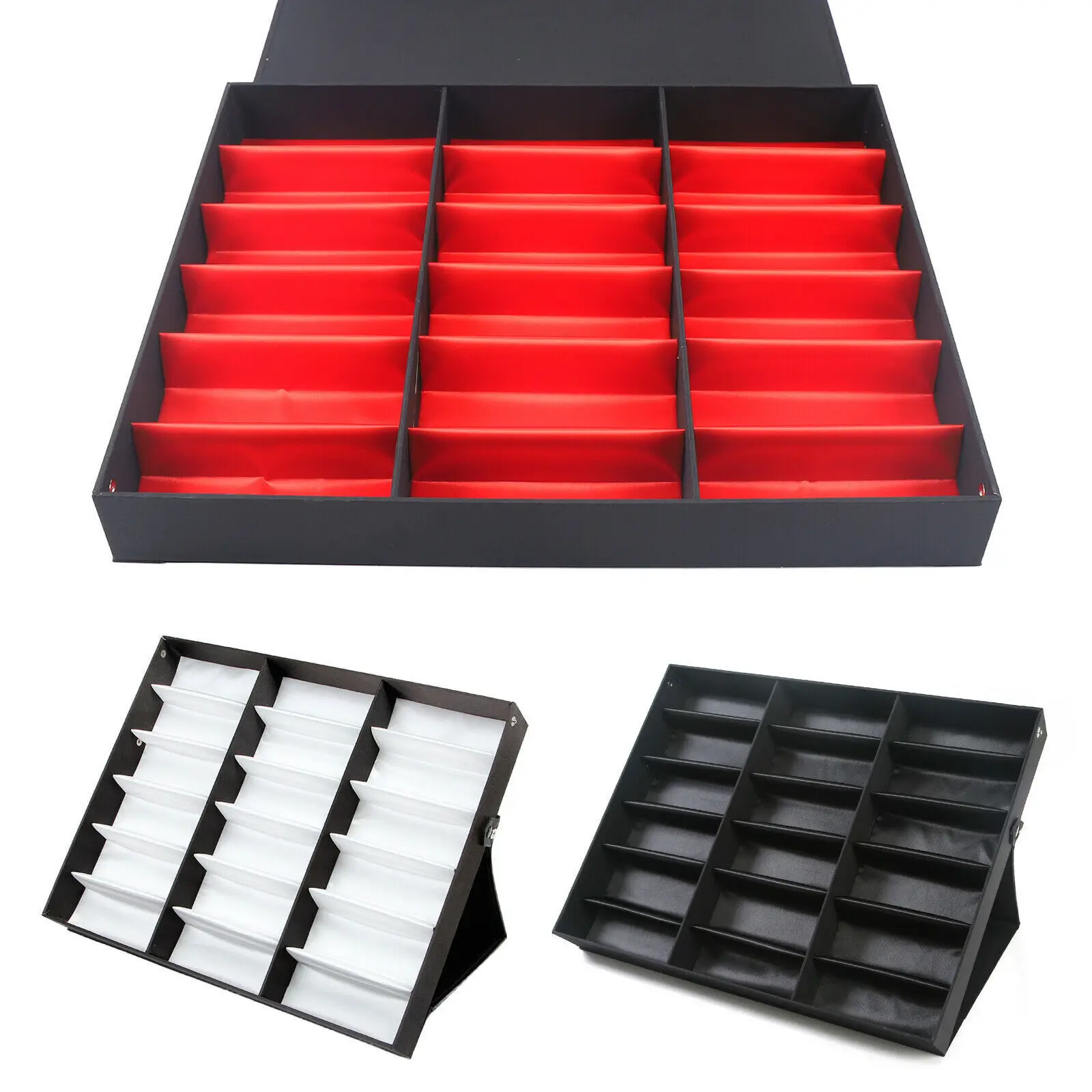

18-Slots Glasses Storage Case Muilti Grids Eyeglasses Display Box New Eyewear Holder Au Sunglasses Organizer