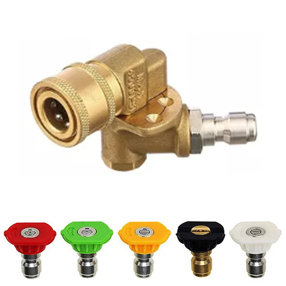 For Patio Cleaning Pressure Washer Kit High-pressure Washer Swivel Coupler Quick-connect Swivel Coupler Metal Construction