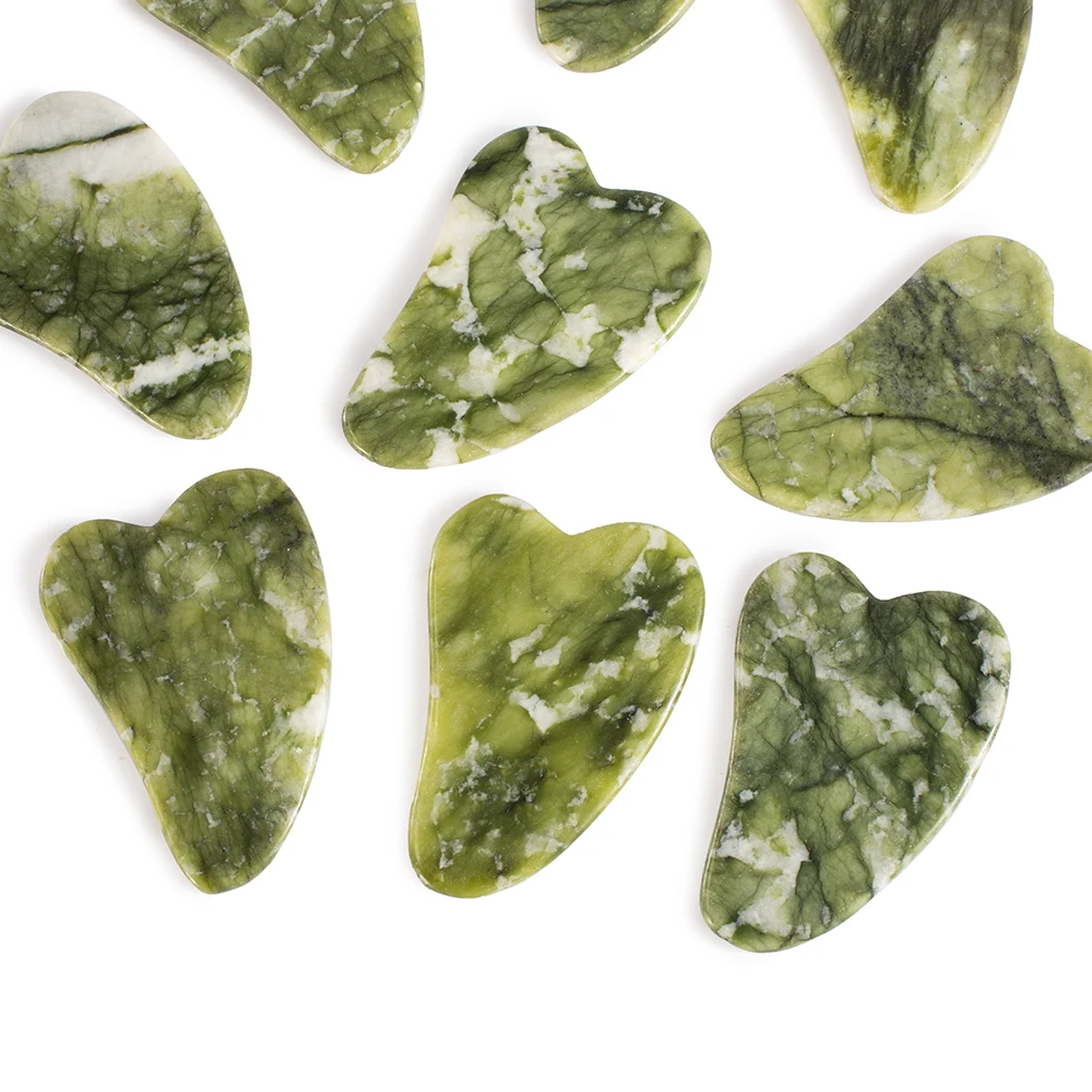 1PC หินหยกธรรมชาติ Gua Sha คณะกรรมการนวด Guasha Scraper แผ่น Face Beauty สุขภาพเครื่องมือนวดสําหรับใบหน้าคอกลับ Skincare