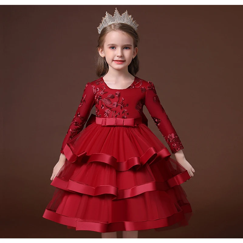 Formal Costume For Kids Toddler Girl's Wedding Dress Flower Girl Elegant Princess Dresses Performance Ball Gown Party Vestidos