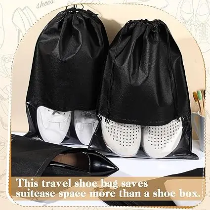 Shoes Storage Bags Non-woven Shoe Travel Pouch Portable Waterproof Tote Drawstring Dustproof Package Bag Closet Organizer