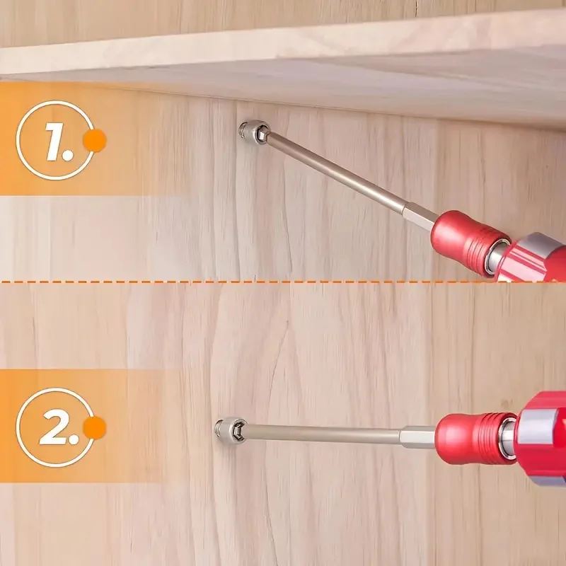 4pcs S2 Steel Ball End Hex Screwdriver Bits Set 150mm H3-H6 Hex Head With 1/4 Inch Hex Shank And Magnetic Tips Allen Key Bits