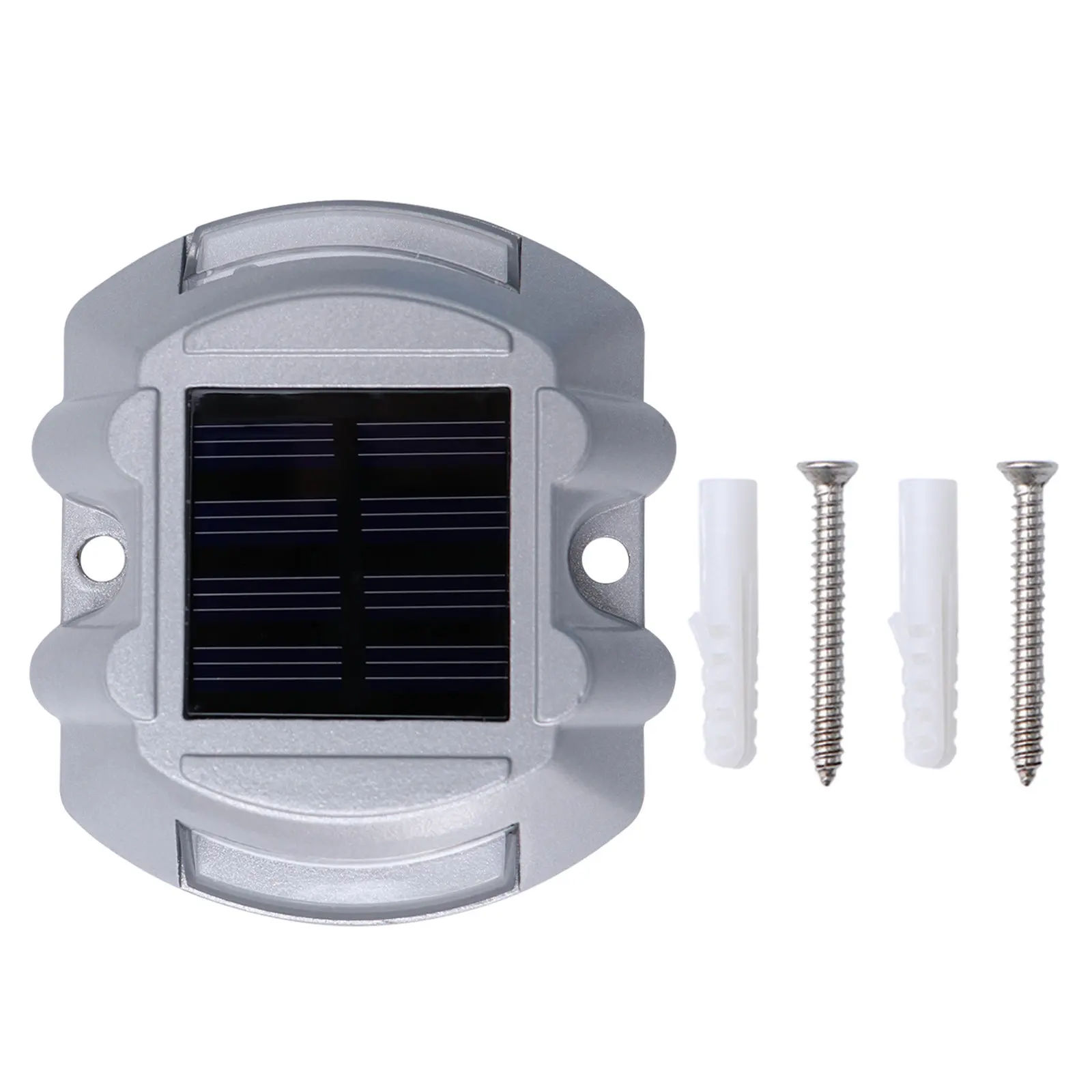 Solar LED Road Studs Green Light Solar Powered Waterproof Pathway Marker Security Warning Lights for Patio Yard Garden Deck