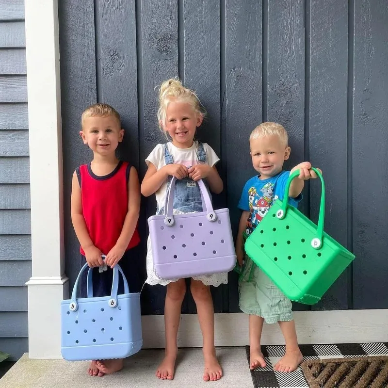 Kinderen Strand Bogg Zakken EVA Waterdicht Leuke Zomer Opbergmanden Mode Kid Outdoor Picknick Kleine Effen Kleur Eva Jelly Bag