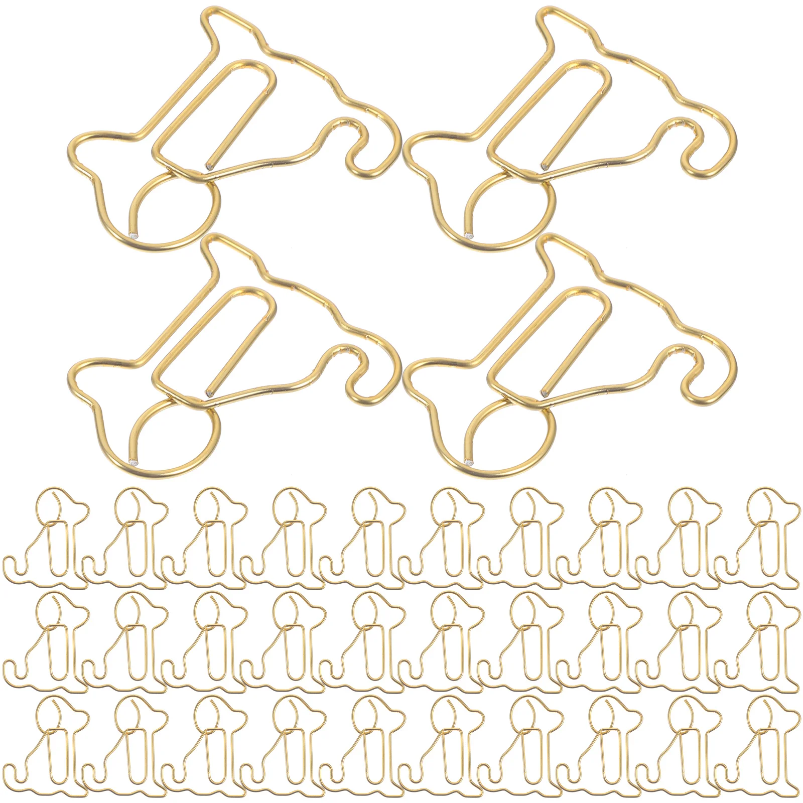 

50pcs Sitting Dog Paper Clips Creative Metal Bookmarks Office Supplies Document File Clips Practical Gifts Stationery