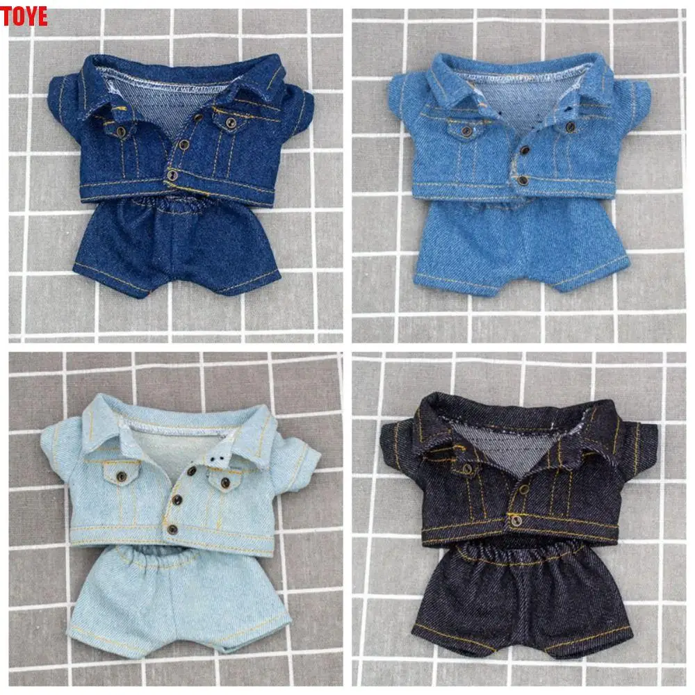 

Casual Wears Cotton Doll Jeans Daily Outfit Dress Up Doll Jacket Pants Clothes Suit Denim Doll Coat Tops 15cm/20cm