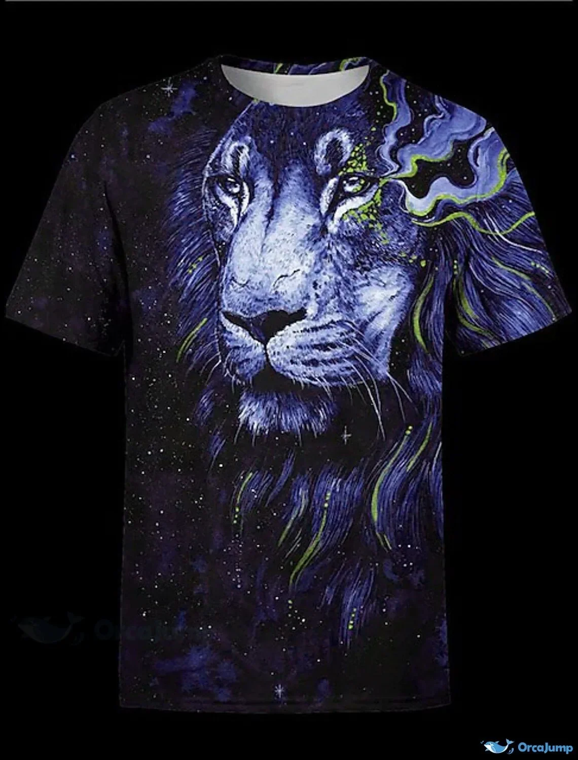 

Summer men's T-shirt loose top casual round neck short sleeve fashion 3D printed lion print sports casual fashion T-shirt