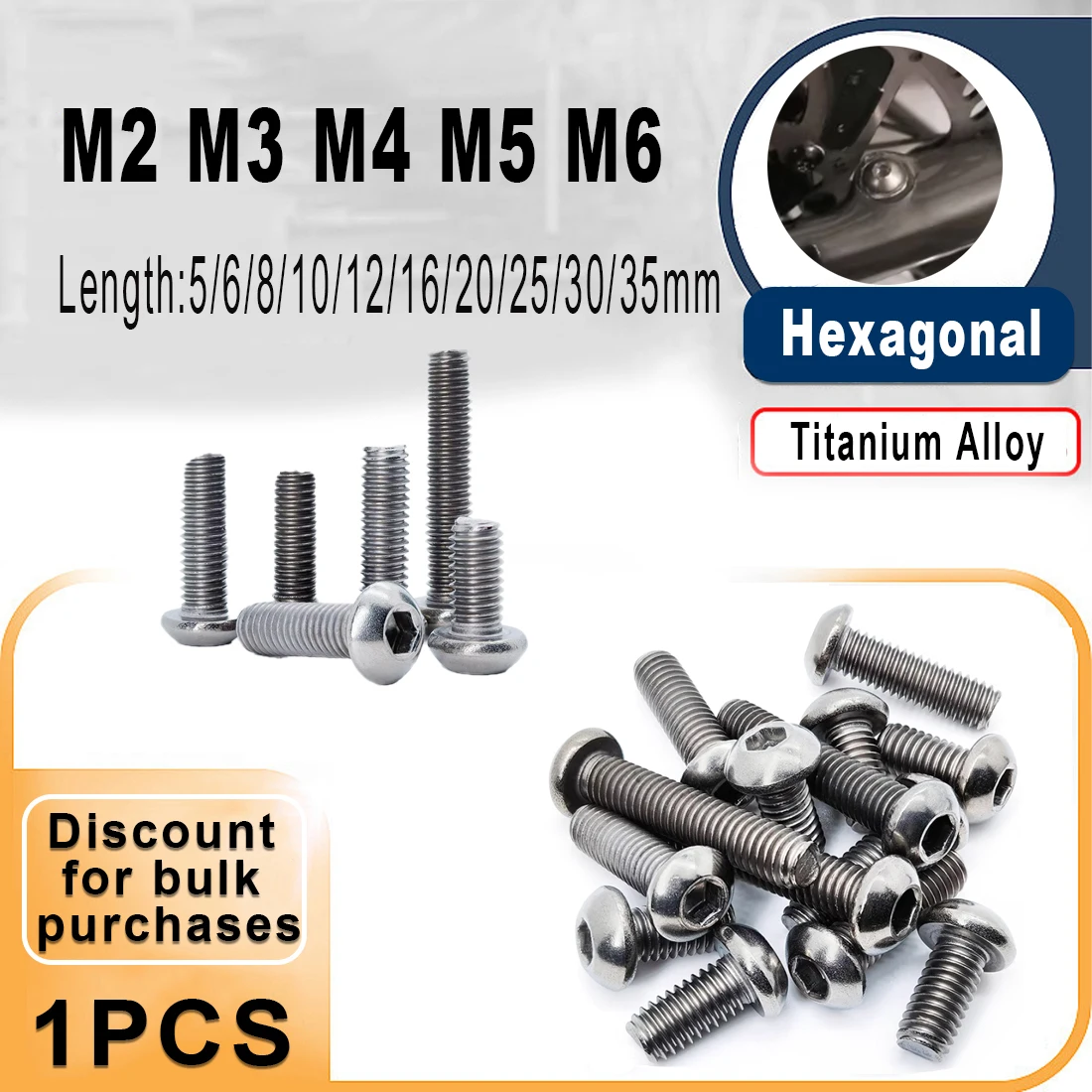 

M2 ~ M6mm Bicycle Bottle Cages Bolts Titanium TC4 Kettle Stand Fixing Screw Head MTB Road Bike Fastening Parts
