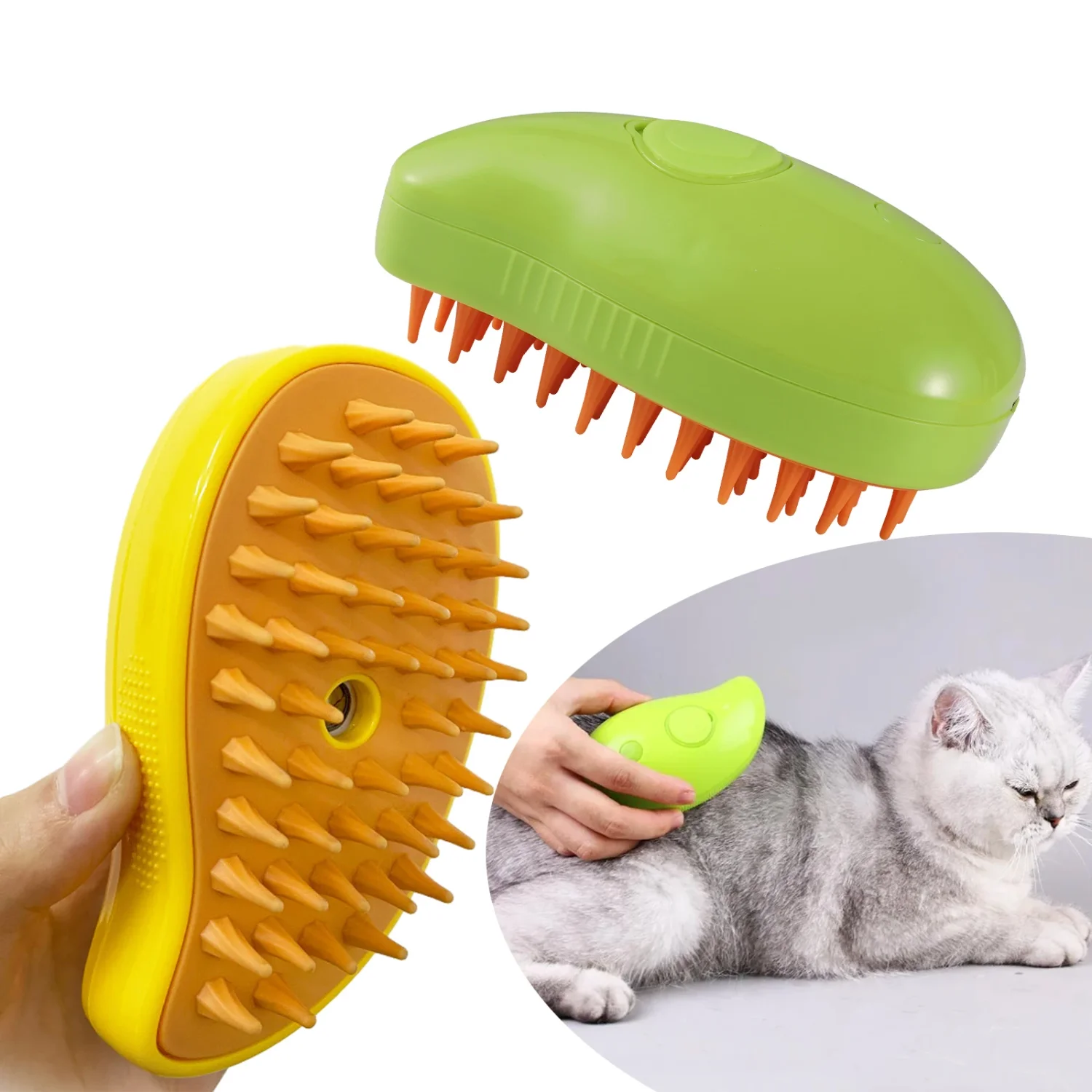 

Cat Steam Brush Spray Water Spray Kitten Pet Comb Soft Silicone Depilation Cats Bath Hair Brush Grooming Supplies 1Pc