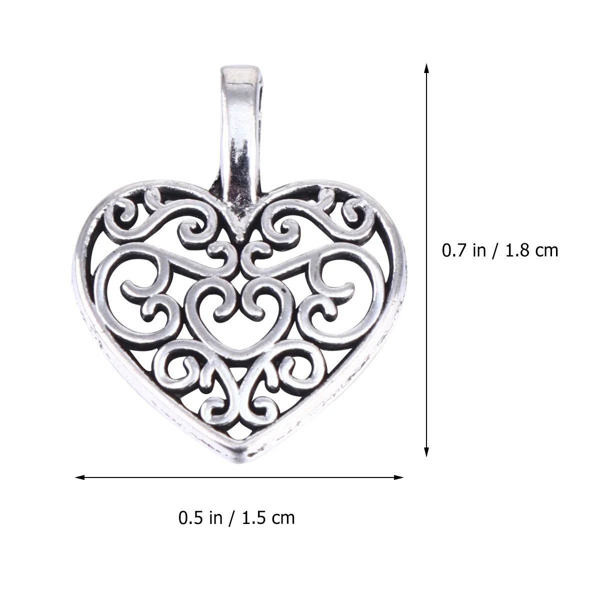 

100 шт., подвески в форме сердца из сплава, принадлежности для самостоятельного изготовления ювелирных изделий для ожерелья, браслета, брелок для ключей, декоративные компоненты для рукоделия