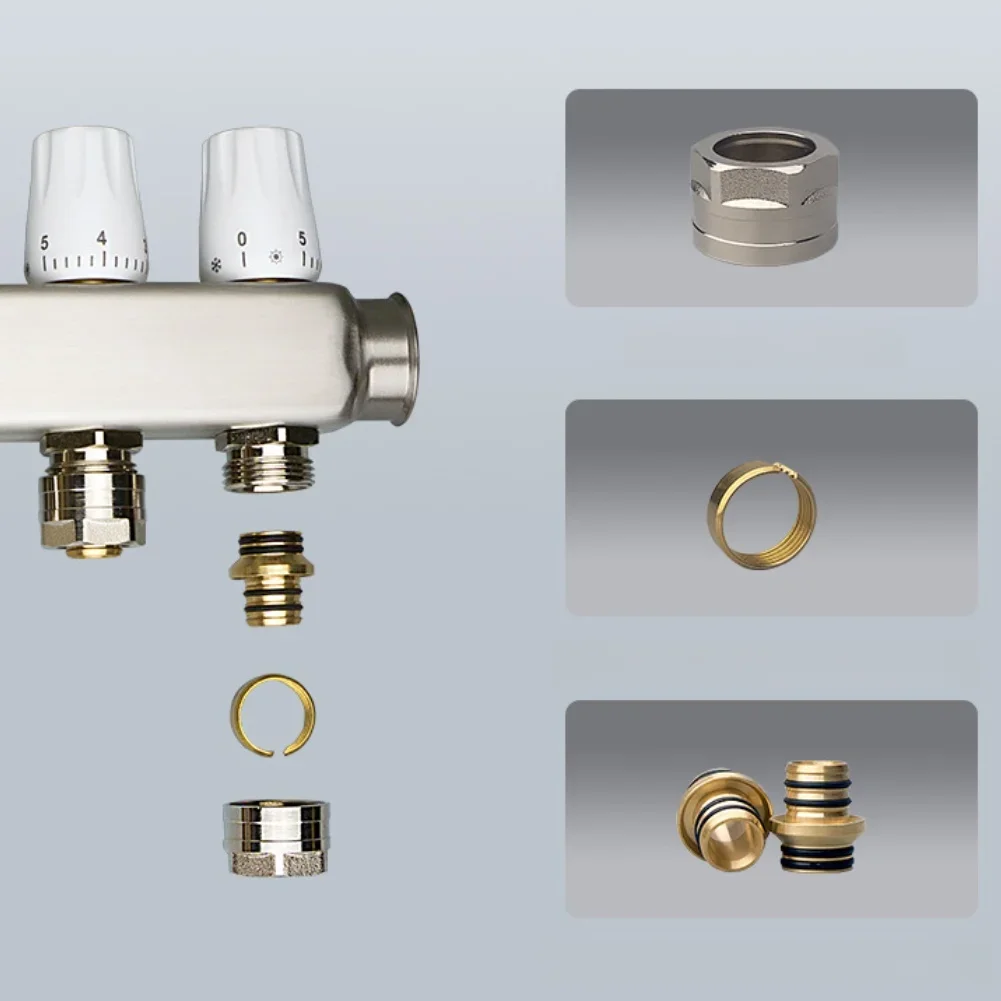 3Pcs Underfloor Heating Manifold Branch Pipe Connector Water Collector Joint Fitting For Floor Heating Pipeline System Repair