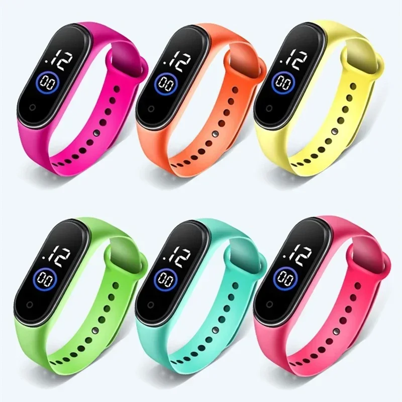Reloj electrónico de moda para niños, reloj Digital Led resistente al agua, correa de silicona ultraligera, reloj Unisex para adolescentes y niñas