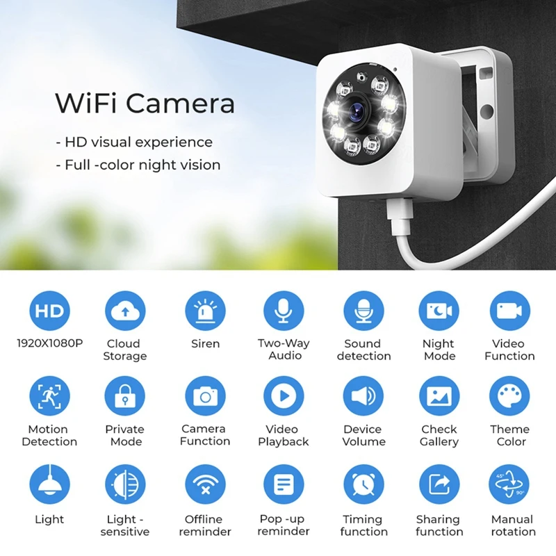 1080P Wifi Camera Tuya Smart Home Security PIR Motion Human Detection Wireless CCTV Surveillance Camera Durable Easy Install