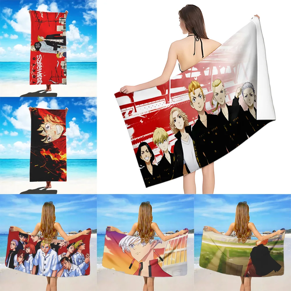 Tokyo Revengers Japan Beach Towel Microfiber Sand Free Quick Dry Soft Sandproof Pool Towels Gift for Women Travel