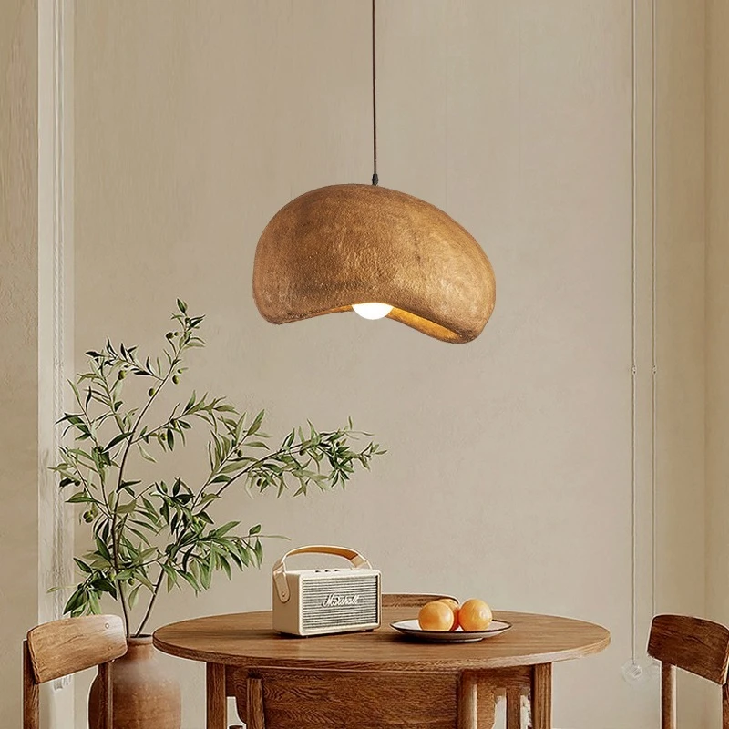 

New Brown Wabi-Sabi Led Pendant Lights Bread Resin Dining Room Hanging Lamp Home Decor Coffee Loft Creative Suspendu Luminaire