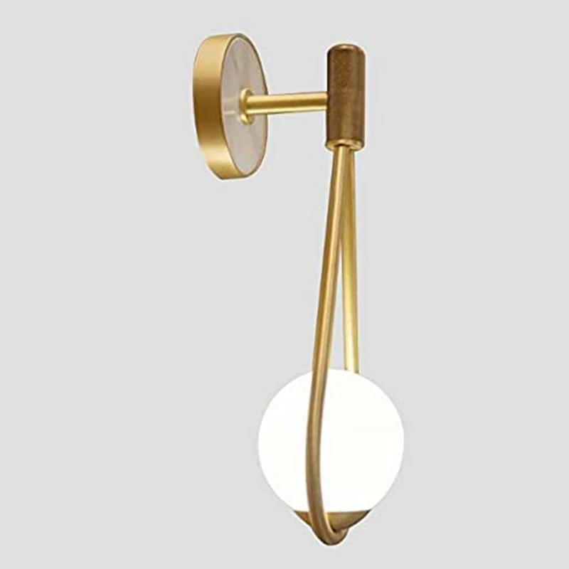 Applique murale nordique, applique murale créative en verre doré en forme de larme en métal pour salle à manger/chambre à coucher/étude (ampoule non incluse)