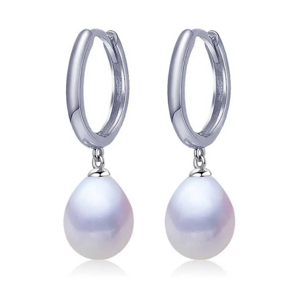 White Baroque flawless Fresh Water Drop Pearl pendant earrings Drop Party Ear Dangle Silver Teens