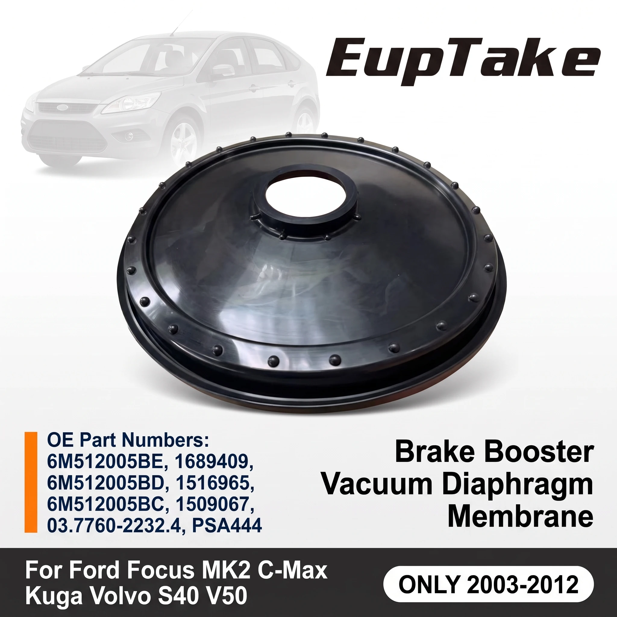 Brake Booster Vacuum Diaphragm Membrane 6M512005BE For Ford Focus MK2 C-Max Kuga Volvo S40 V50 2003-2012 EPDM Rubber 10 Inch