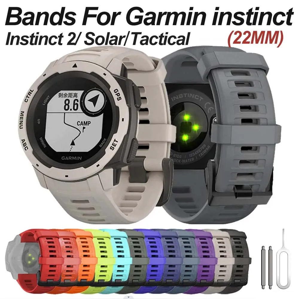 Band For Garmin Instinct with a Soft Silicone Watch Strap - Compatible with Instinct 2/ Solar/ Tactical/Instinct 1